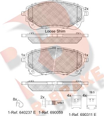 R Brake RB2372 - Kit de plaquettes de frein, frein à disque cwaw.fr