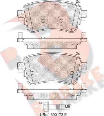 R Brake RB2294 - Kit de plaquettes de frein, frein à disque cwaw.fr