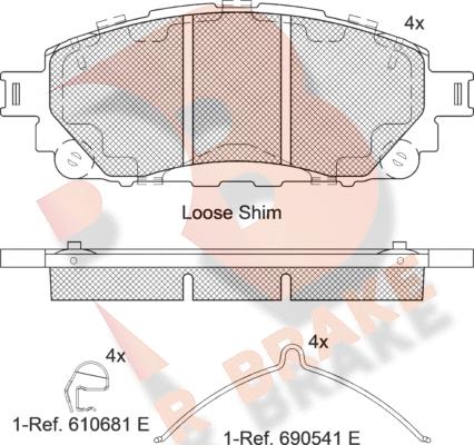 R Brake RB2296 - Kit de plaquettes de frein, frein à disque cwaw.fr