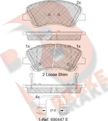 R Brake RB2298 - Kit de plaquettes de frein, frein à disque cwaw.fr