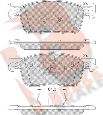 R Brake RB2297 - Kit de plaquettes de frein, frein à disque cwaw.fr