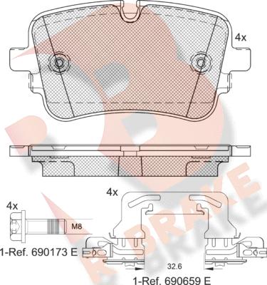 R Brake RB2248-203 - Kit de plaquettes de frein, frein à disque cwaw.fr