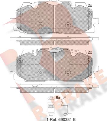 R Brake RB2254 - Kit de plaquettes de frein, frein à disque cwaw.fr