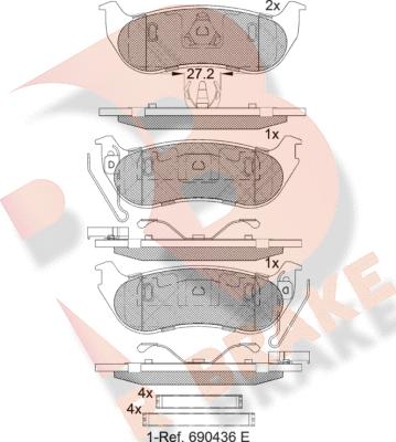 R Brake RB2255 - Kit de plaquettes de frein, frein à disque cwaw.fr