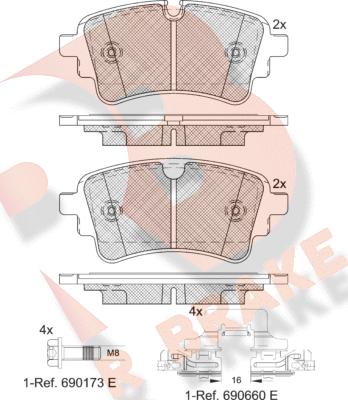 R Brake RB2256-208 - Kit de plaquettes de frein, frein à disque cwaw.fr