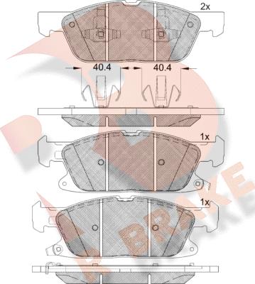 R Brake RB2250 - Kit de plaquettes de frein, frein à disque cwaw.fr