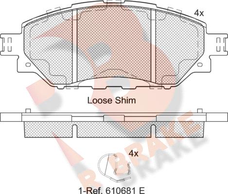 R Brake RB2252 - Kit de plaquettes de frein, frein à disque cwaw.fr