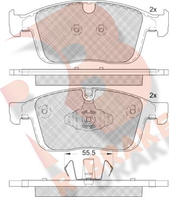 R Brake RB2266 - Kit de plaquettes de frein, frein à disque cwaw.fr