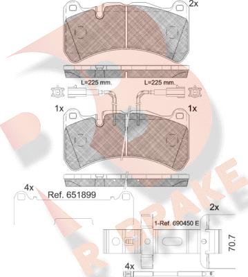 R Brake RB2260-203 - Kit de plaquettes de frein, frein à disque cwaw.fr