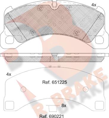 R Brake RB2206-208 - Kit de plaquettes de frein, frein à disque cwaw.fr