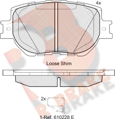 R Brake RB2200 - Kit de plaquettes de frein, frein à disque cwaw.fr