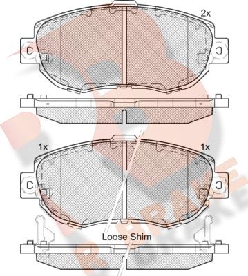 R Brake RB2203 - Kit de plaquettes de frein, frein à disque cwaw.fr