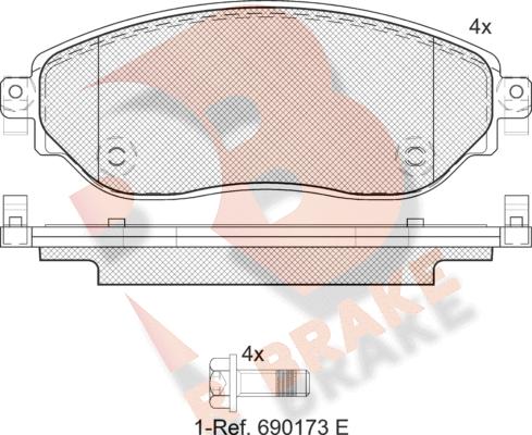 R Brake RB2219 - Kit de plaquettes de frein, frein à disque cwaw.fr