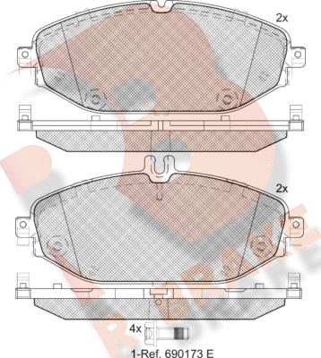 R Brake RB2213 - Kit de plaquettes de frein, frein à disque cwaw.fr