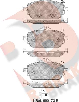 R Brake RB2212 - Kit de plaquettes de frein, frein à disque cwaw.fr