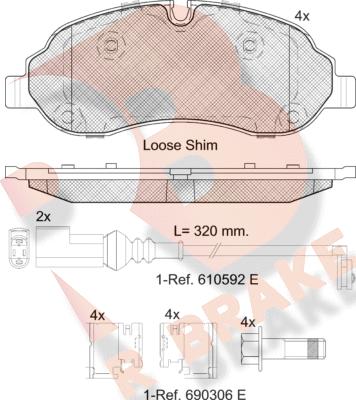 R Brake RB2217 - Kit de plaquettes de frein, frein à disque cwaw.fr