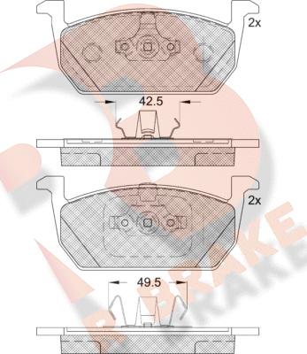 R Brake RB2285 - Kit de plaquettes de frein, frein à disque cwaw.fr