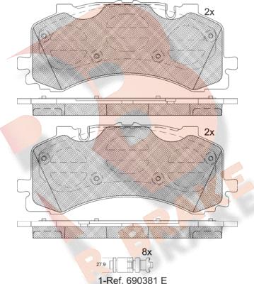 R Brake RB2281 - Kit de plaquettes de frein, frein à disque cwaw.fr