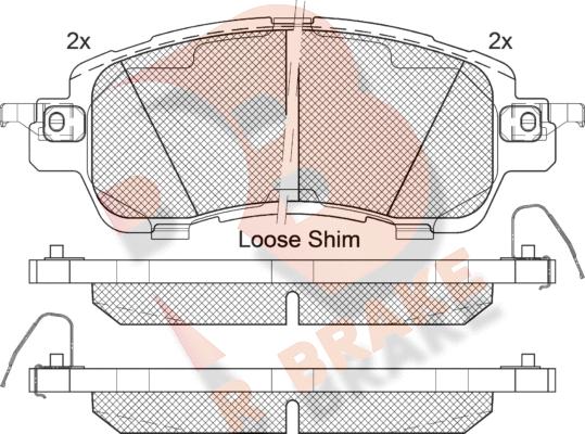 R Brake RB2235 - Kit de plaquettes de frein, frein à disque cwaw.fr