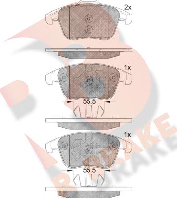 R Brake RB2231-203 - Kit de plaquettes de frein, frein à disque cwaw.fr