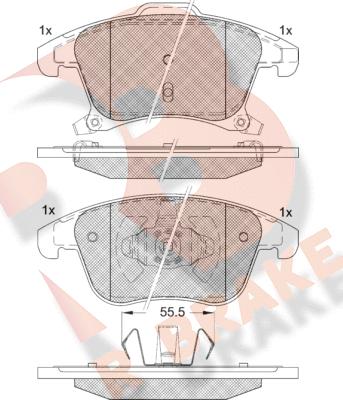 R Brake RB2231 - Kit de plaquettes de frein, frein à disque cwaw.fr