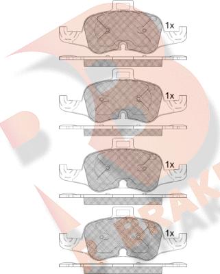 R Brake RB2233 - Kit de plaquettes de frein, frein à disque cwaw.fr