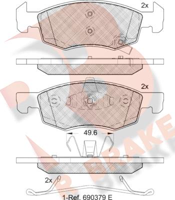 R Brake RB2223 - Kit de plaquettes de frein, frein à disque cwaw.fr