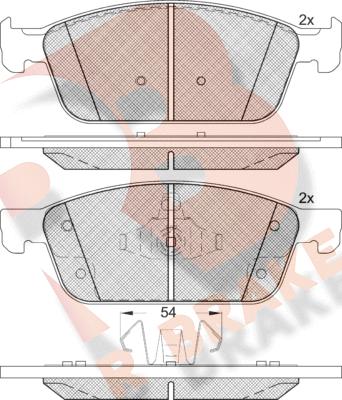 R Brake RB2273 - Kit de plaquettes de frein, frein à disque cwaw.fr