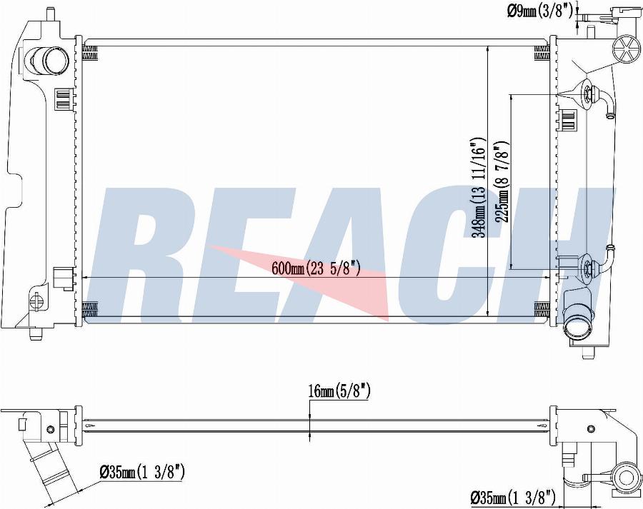 REACH 1.40.14957.116 - Radiateur, refroidissement du moteur cwaw.fr