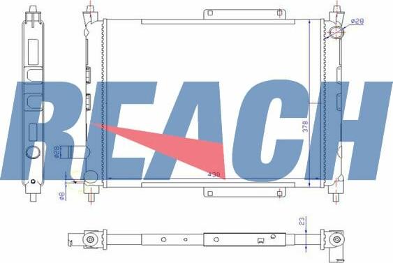 REACH 1.40.14906.523 - Radiateur, refroidissement du moteur cwaw.fr