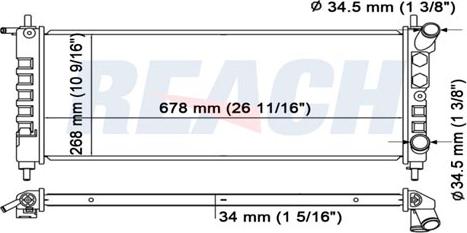 REACH 1.40.14440.534 - Radiateur, refroidissement du moteur cwaw.fr