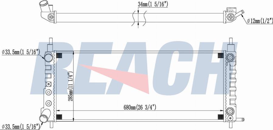 REACH 1.40.14441.534 - Radiateur, refroidissement du moteur cwaw.fr