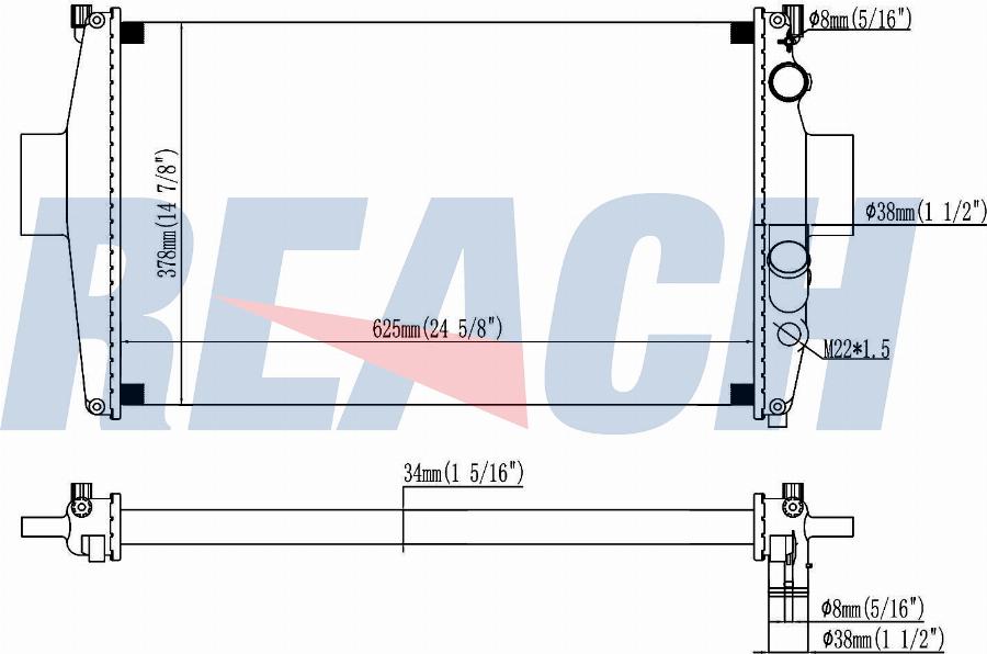 REACH 1.40.14467.534 - Radiateur, refroidissement du moteur cwaw.fr