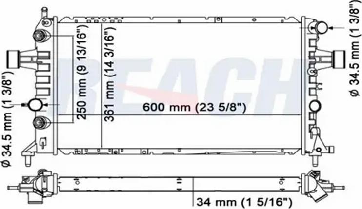 REACH 1.40.14415.534 - Radiateur, refroidissement du moteur cwaw.fr