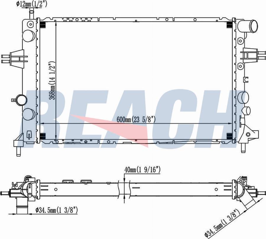 REACH 1.40.14417.142 - Radiateur, refroidissement du moteur cwaw.fr