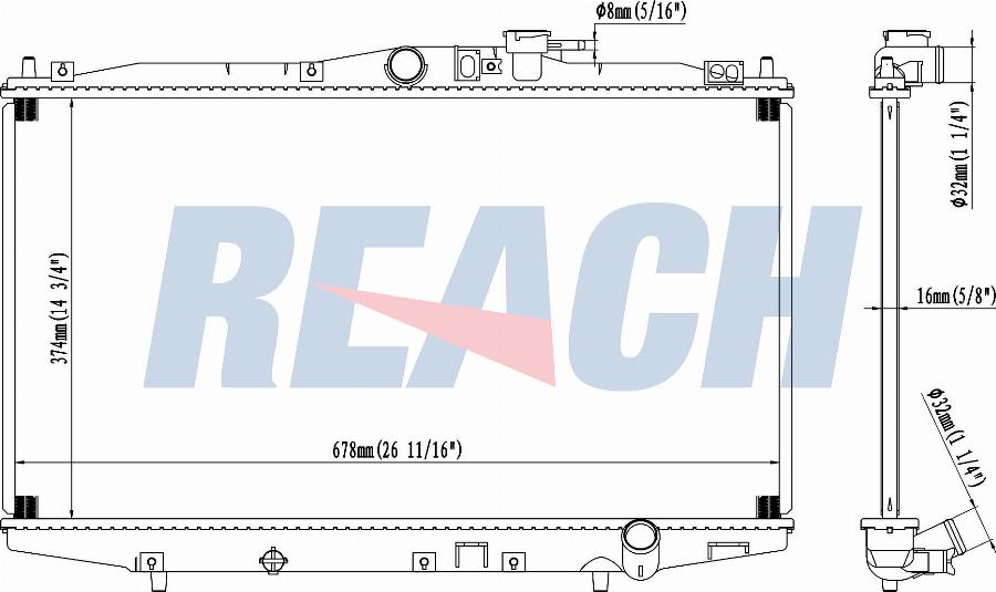 REACH 1.40.14476.116 - Radiateur, refroidissement du moteur cwaw.fr