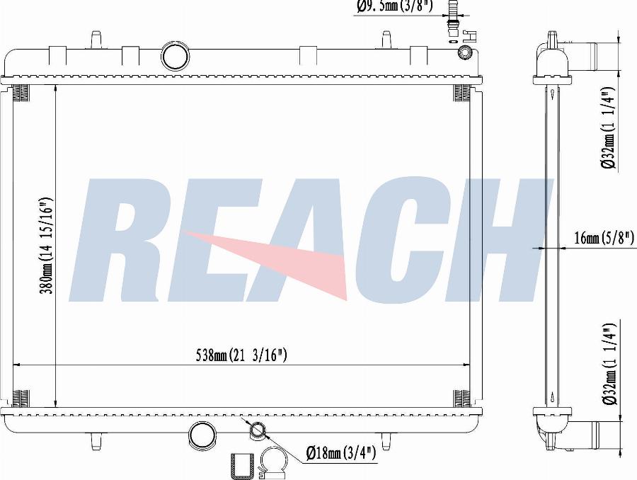 REACH 1.40.14549.116 - Radiateur, refroidissement du moteur cwaw.fr