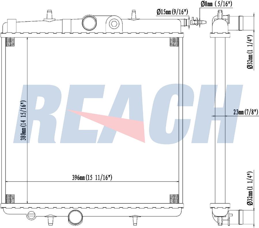 REACH 1.40.14568.523 - Radiateur, refroidissement du moteur cwaw.fr