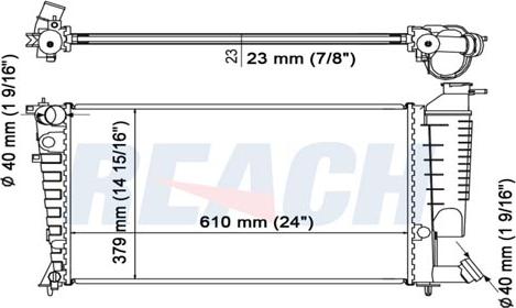 REACH 1.40.14507.523 - Radiateur, refroidissement du moteur cwaw.fr