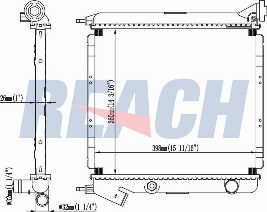 REACH 1.40.14690.126 - Radiateur, refroidissement du moteur cwaw.fr