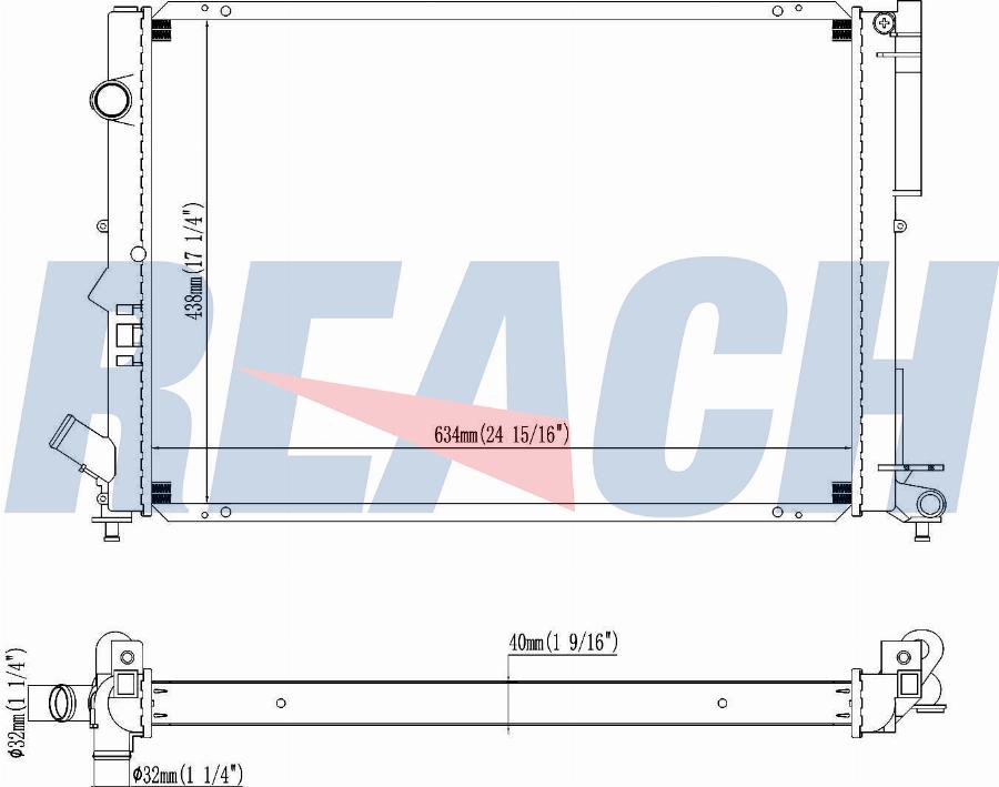 REACH 1.40.14679.142 - Radiateur, refroidissement du moteur cwaw.fr