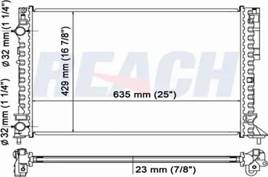 REACH 1.40.14670.523 - Radiateur, refroidissement du moteur cwaw.fr