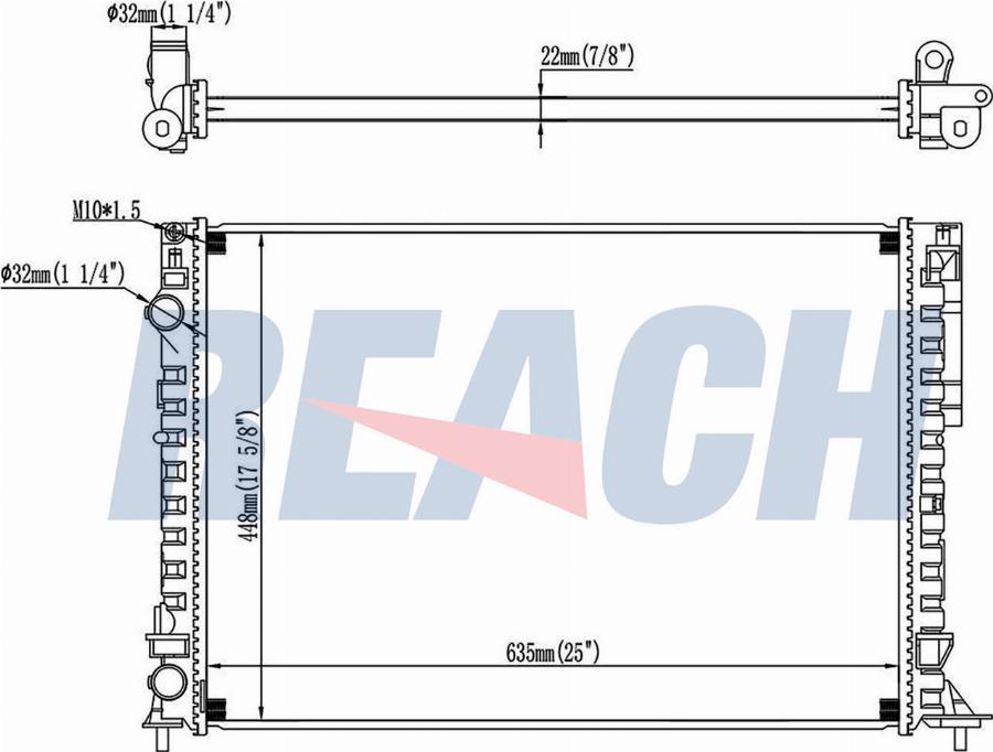 REACH 1.40.14670.122 - Radiateur, refroidissement du moteur cwaw.fr