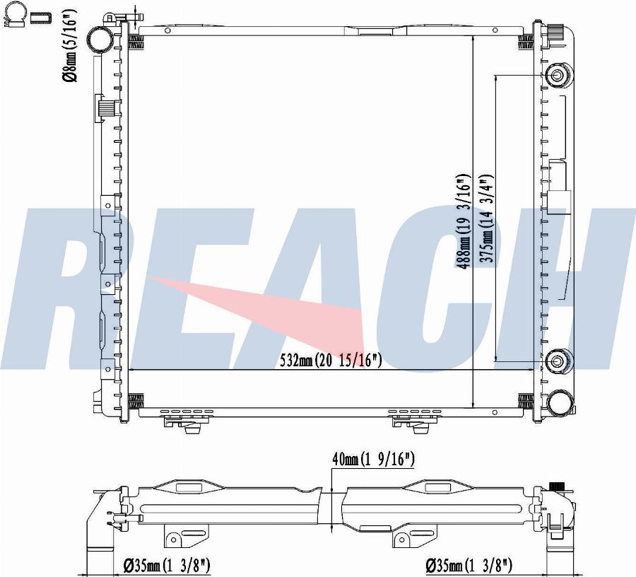 REACH 1.40.14094.142 - Radiateur, refroidissement du moteur cwaw.fr