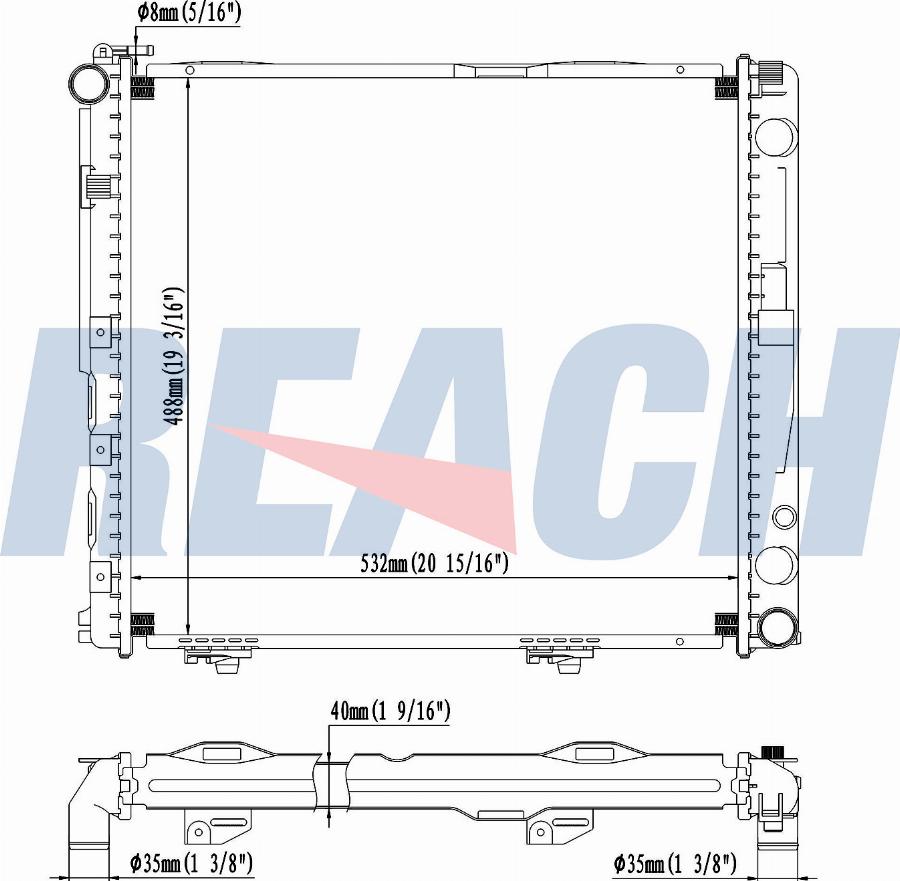 REACH 1.40.14091.142 - Radiateur, refroidissement du moteur cwaw.fr