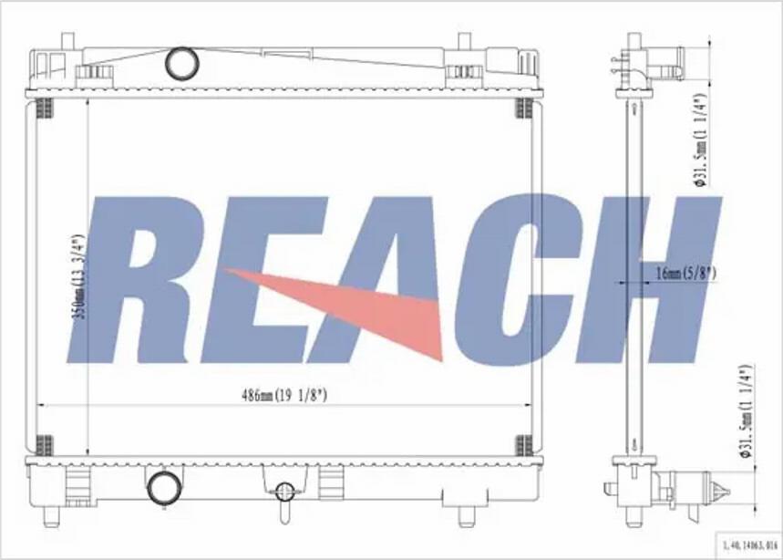 REACH 1.40.14063.016 - Radiateur, refroidissement du moteur cwaw.fr