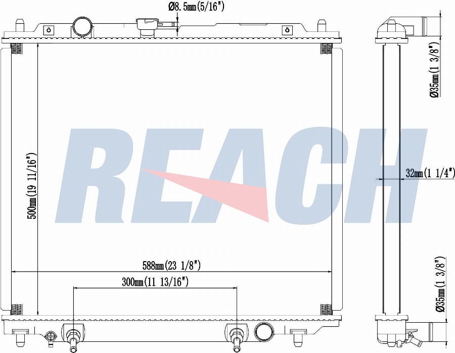 REACH 1.40.14156.132 - Radiateur, refroidissement du moteur cwaw.fr