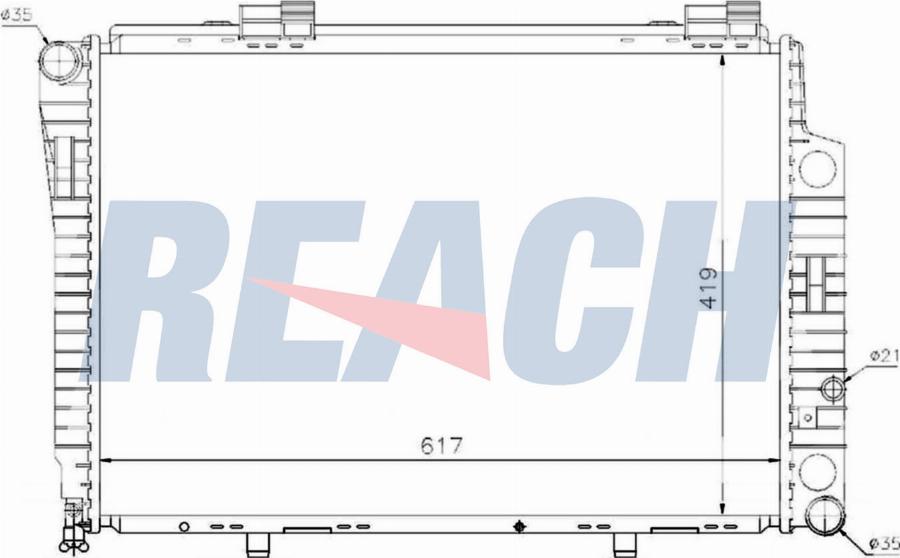 REACH 1.40.14122.132 - Radiateur, refroidissement du moteur cwaw.fr