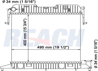 REACH 1.40.14344.534 - Radiateur, refroidissement du moteur cwaw.fr