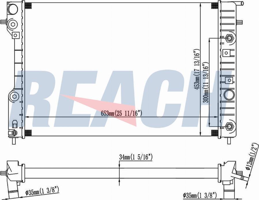 REACH 1.40.14369.534 - Radiateur, refroidissement du moteur cwaw.fr